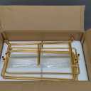 MALACASA 3 Tier Serving Trays for Party, 12 Inch Porcelain White Trays for Serving Food, Dessert Stand with Collapsible Gold Metal Rack