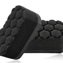 Gasedin 2 PCS Tire Waxing Applicator Pad, Easy Grip Hex Logic Tire Shine Dressing Applicator Sponge, Universal Automotive Tire Polishing Sponge Pads, Detailing Car Accessories (Black)