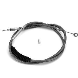 Mofun 72 11/16" Stainless Steel Extended Clutch Cable Fit 12" 14" 16" Handlebar Compatible with Harley Touring 2007, Fit Dyna 2006-2017 Softail 2007-2017, Black