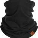 ACUSHLA 100% Merino Wool Neck Gaiter for Men & Women Ski Face Mask Winter Scarf Neck Warmer All Weather, Midweight Maple Leaf
