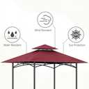 OIPUNSHLE Grill Gazebo Replacement Canopy Top, 5'x8' Top Double Tiered Replacement Canopy Roof, Grill Shelter Cover Roof Fit for Gazebo Model L-GG001PST-F (Grey)