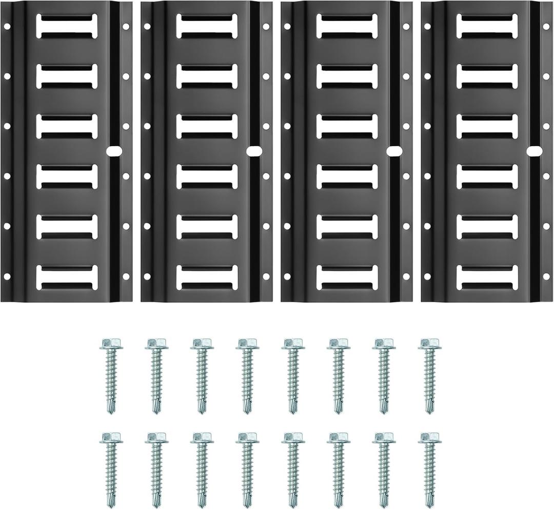FamilyKit 4 Pack 1FT E Track Rails, Heavy Duty E Track Tie-Down Rail Kit for Cargo Securement in Trucks, Trailers, Vans, Warehouses, Garages, Workshops, E-Track Accessories with Screws (1FT, 4 Pack)