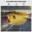 Night Driving Glasses Anti Glare Polarized Night Vision Yellow Tint Glare Reducing Fit Over Driving Sunglasses for Men and Women
