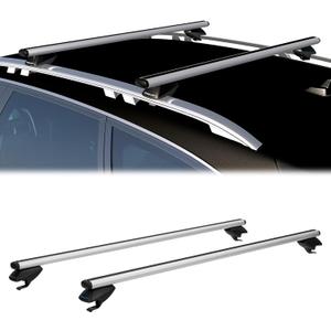 COWVIE 47 Inch Aluminum Roof Rack Cross Bars for Raised Side Rails, Adjustable Cargo Bars, Hold 165 LBS, Silver