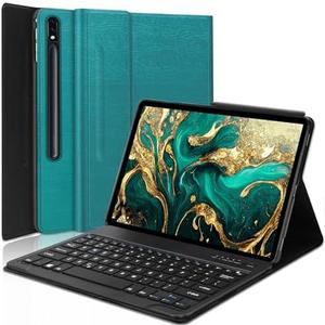 Keyboard Case for Samsung Galaxy Tab S10+ Plus/S9 FE+ Plus/ S9+ Plus/S8+ Plus/S7 FE/S7+ Plus 12.4inch, Magnetic Detachable Wireless Tablet Keyboard & Slim PU Leather Folio Cover with S Pen Holder