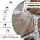 Commomy Faux Stone Peel and Stick 3D Wall Panels 10 Pcs 11.8" x 11.8", 22.8 x 11.8 in