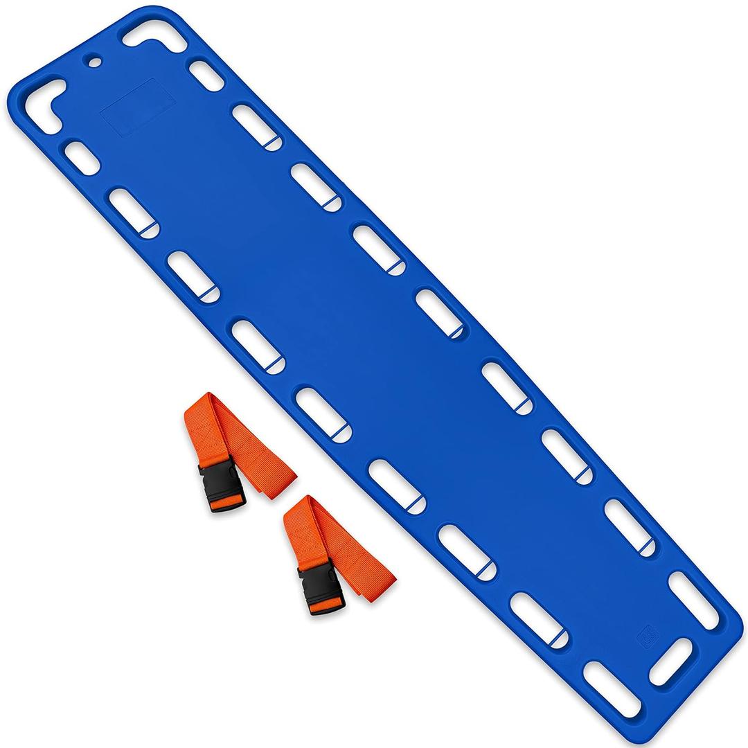 EMS XTRM Spine Board Stretcher Backboard for Patient - EMT Backboard Immobilization Portable Patient Transport Rescue Lightweight PE Plastics Ambulance Stretcher Gurney, Blue