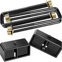 3" Rear Lift Block Kits, Compatible with 2007-2024 Chevrolet Chevy Silverado 1500, 2007-2019 GMC Sierra 1500, 3 inch Rear Leveling Kit Extended Square U-Bolts