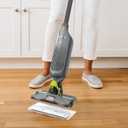 Shark VACMOP Cordless Hard Floor Cleaner, Vacuum and Spray Mop, Powerful Suction, Lightweight, LED Headlights, Includes 4 Disposable Pads, 12oz Multi-Surface Cleaning Solution, Gray, VM252