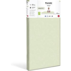 Beautyrest Silver PureAir Two-Stage Crib and Toddler Mattress Greenguard Gold, Removable/Machine Washable Cover, Breathable Cover & Core with Stain Release, Moisture Wicking Technology, White/Green