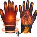 Anpress USB Heated Gloves for Men Women Full Finger Hand Warmers Heated Gloves Electric Heating Mittens Waterproof Windproof Thermal Warm Winter Gifts for Cycling Driving Skiing, 3 Levels Temperature