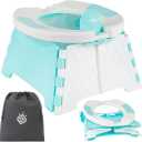 Jool Baby Portable Potty Training Chair with Travel Bag and 30 Liners, Foldable, Indoor/Outdoor Use, Camping (Aqua)