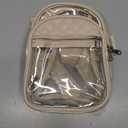 Vorspack Clear Bag for Stadium Events - Crossbody Bag for Women Clear Stadium Bag for Concerts Sports Festivals (Medium, Beige)