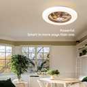 Orison Ceiling Fan with Light - Modern Flush Mount Enclosed Ceiling Fan 22.4" LED Dimmable Bladeless Ceiling Fans with Remote Control,Smart 3 Light Color and 6 speeds 7 Blades