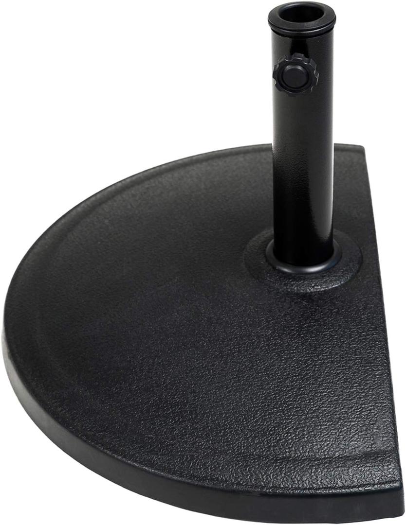 33 lb Half Round Heavy Duty Base Stand Weight for Outdoor Patio Market Umbrella, Black