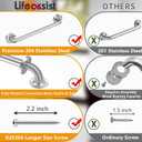 2 Pack Grab Bars for Bathroom, 18 Inch Chrome Stainless Steel Shower Grab Bar, Concealed Screw Balance Assist Safety Bath Handrail, 500lbs Support Shower Handle for Handicap, Elderly, Injury