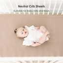 MairMore Muslin Crib Sheets for Baby Girls and Boys, Neutral Fitted Baby Bed Sheets for Standard Crib & Toddler Mattress - Soft and Breathable - 52"x28" (Ash & Ivory)