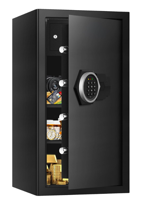 6.1Cu ft Extra Large Home Safes Fireproof Waterproof, Anti-Theft Fireproof Safe Box With Digital Keypad & Lock Box and Led Light, Fire Safes for Home Money Documents Valuables
