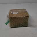 Wicker Shelf Baskets with Lid, Handwoven Seagrass Storage Basket Bins Square Gift Boxes for Shelves Home Decor Organizer (Natural, X-Small)