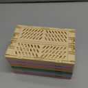 6-Pack Small Pastel Plastic Storage Baskets, Collapsible Crates for Organizing, Space-Saving Mini Bins for Classroom, Kitchen, Office, Bedroom (5.9" x 3.8" x 2.2") (Yellow, Orange, Purple, Cherry Pink, Light Blue, Green)