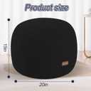 MeMoreCool Stuffed Round Pouf Ottoman Foot Rest, Floor Pouf Foot Stool with Soft Foam Chunk Filling, Small Round Ottoman Footstool Circle Footrest for Living Room, Black, 20"D x 20"W x 18"H