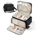 Breast Pump Bag Fit for Spectra S1 and S2, Pumping Bag with Waterproof Mat for Pump Accessories, Portable Pump Carrying Case for Work, Travel and Family Use, Black