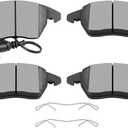 SCITOO Ceramic Brake Pads, 4pcs Front Brake Pads Brakes Kits Fit For Audi For A1|For A3|A3 Quattro|TT|TT Quattro,For Volkswagen For Beetle|Bora|CC|Eos|Golf|GTI|Jetta|Multivan|Passat|Passat CC|Rabbit