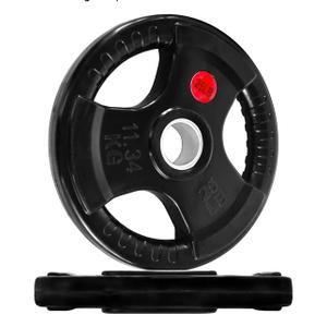 Fitvids Olympic 2-Inch Cast Iron Plate Weight Plate for Strength Training and Weightlifting, Rubber Coated Style, 25LB Pair