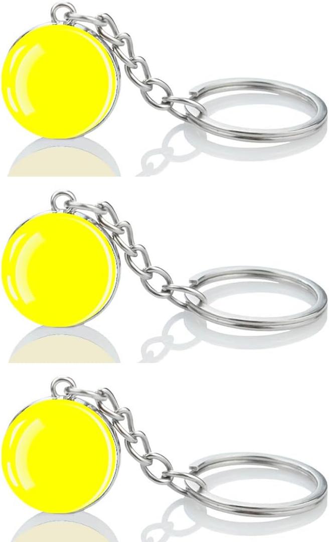 3 Pcs Solid Yellow Color Key Chain,Cool Keychain for Car Keys,Stainless Steel Keyrings & Keychains,Used for Home Decoration,Jewelry Hanging Decorations.