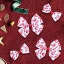 4 PCS Christmas Hair Bow Set - Candy Cane Hair Clips for Girls Handmade Ribbon Hair Bow Clips Non-slip Alligator Clips Hair Barrettes Christmas Hair Accessory for Teens Toddlers Kids Women Gift