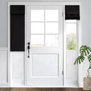 HOMEIDEAS Blackout Side Door Curtains, Front Door Curtains for Small Window, Privacy Shades for Sidelight, Thermal Insulated Window Covering, Black, 1 Panel, W12 X L40 Inch