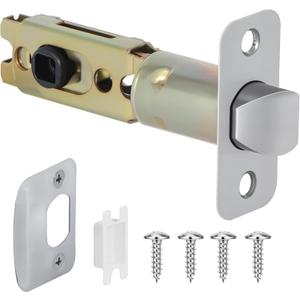Door Lock Replacement Parts with 8mm Square Spindle Hole, 1 Pack Nickel Door Lock Parts, 45Rotation, Fits 2-3/8" or 2-3/4" Backset, Includes Strike Plate & Mounting Screws