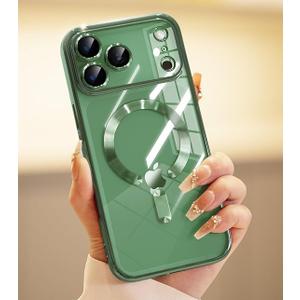 CHICLADY for iPhone 17 Pro Max Case with 1x Screen Protector, [Compatible with MagSafe] [Integrated Camera Protection], Non Yellowing Slim Cute Women Girly Magnetic Cover for iPhone 17 Pro Max, Green