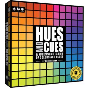 HUES and CUES  Vibrant Color Guessing Board Game for 310 Players Ages 8+, Connect Clues and Guess from 480 Color Squares