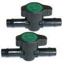 2-Pack In-Line Barbed Ball Valve 13mm For 1/2 Inch Tubing .520 ID - Regulate and Shut-Off/On Water Flow