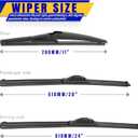3 wipers Replacement for 2011-2015 Kia Sorento/2010-2019 Kia Soul/2018-2019 Kia Soul EV, Windshield Wiper Blades Original Equipment Replacement - 24"/20"/11" (Set of 3) U/J HOOK