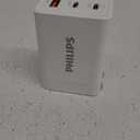 Philips iPhone Charger Fast Charging, 65W USB C, 3-Port GaN Charger Block with USB A, Foldable Fast Wall Charge for iPhone 16 Series, 15 Series, iPad Pro, White, DLP3653W/37