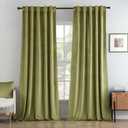 MIULEE Velvet Curtains 96 inches 2 Panels - Luxury Room Darkening Curtains for Bedroom Living Room Thermal Insulated Super Soft Window Drapes Rod Pocket & Back Tab, Moss Green, W48 x L96 inches