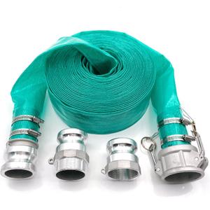 SAFBY Pump Water hose Discharge With Aluminum Camlock A C E F Fittings, Heavy Duty Three layer Backwash Drain Hose for pool, Backwash Hose, Lawn,Garden (2 in, 100 feet)