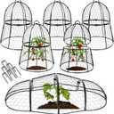 Decoroca 6 PCS Garden Cloches for Plants - Chicken Wire Plant Protectors from Animals, Outdoor Plant Cages to Keep Squirrels, Rabbits & Birds Out of Vegetable - DIY in 5 Forms - Sturdy Anti-Rust Dome
