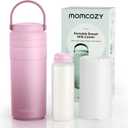 Momcozy Portable Breast Milk Cooler for Travel, 24H Ice-Free Cooling Breastmilk Storage Bottles Container, 12oz Leak Proof Outdoor Small Freezer, Baby Breastfeeding Essential for New Moms