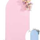 Wedding Arch Backdrop Cover, 6FT Blue Pink Arch Cover Stretchy Backdrops, Double-Sided Arch Stand Covers for Wedding Ceremony, Baby Shower, Birthday Party Decoration