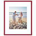 decorUhome 16x20 Picture Frame, Display Pictures 11x14 with Mat or 16x20 without Mat, Wall Hanging Poster Frame, Red, 1 Pack