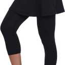 ANIVIVO Women Tennis Skirted Leggings with Pockets, Capris Yoga Leggings with Skirts&Tennis Pickleball Clothing  (Medium, Black)