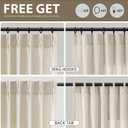 Guken Pinch Pleated Linen Curtains 96 Inch Length 2 Panels for Living Room Bedroom Natural Cream Boho Ceiling to Floor Farmhouse Window Privacy Light Filtering Semi Sheer Drapes Beige Ivory 40x96 8FT