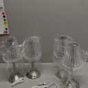 Liliful 2 Pcs Cordless Table Lamp Rechargeable Touch LED Small Gold Portable Battery Operated USB-c Desk Lamp 3 Color Dimmable for Bedroom Living Room Dining (Silver,Rose Style)