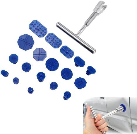 Zehiony 19 PCS Car Dent Puller Tool, Paintless Repair Tool Kit with T-handle, Manual Dent Pulling Remover, Universal Portable Device for Car Truck Motorcycle Body (Multicolored)