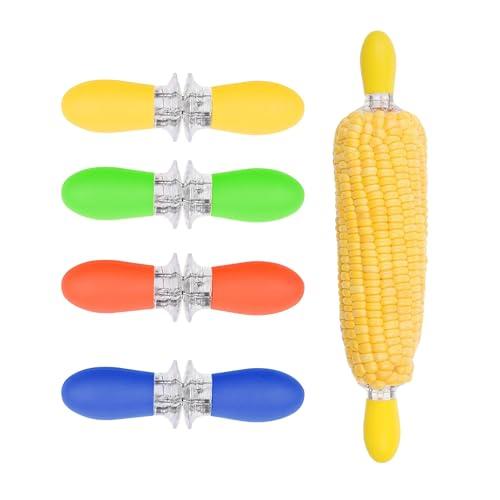 16 Pcs Corn Holders, Stainless Steel Corn Cob Holders Corn on The Cob Holders Skewers - Twin Pin Sweetcorn Holders, Interlocking Design Corn Skewers Forks for Home Cooking BBQ -Kitchen Gadgets. 2 Pack