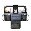 TOPDesign Universal Baby Stroller Organizer, Double Stroller Caddy with Detachable Mesh Bag & Heightened Insulated Cup Holders & Non-Slip Secure Hooks Accessories, Fits Most Strollers (Blue)