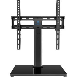 PERLESMITH Universal Swivel TV Stand Legs for 24-60 inch LCD LED TVs, Height Adjustable Television Mount Stand with Tempered Glass Base, Universal VESA Mount 400400mm, Holds up to 88lbs, PSTVS09
